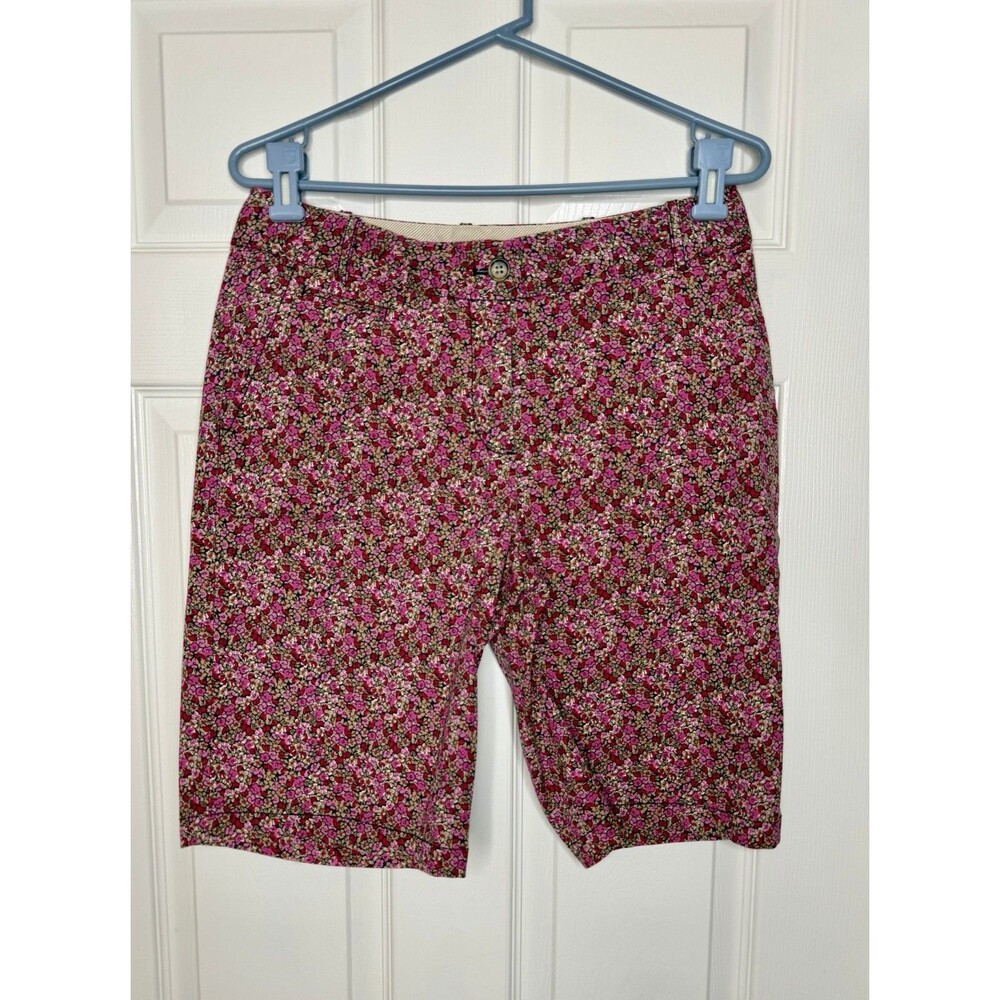 MINT Talbots Pink Red Brown Summer Flower Women’s Shorts Size 6 Small Medium
